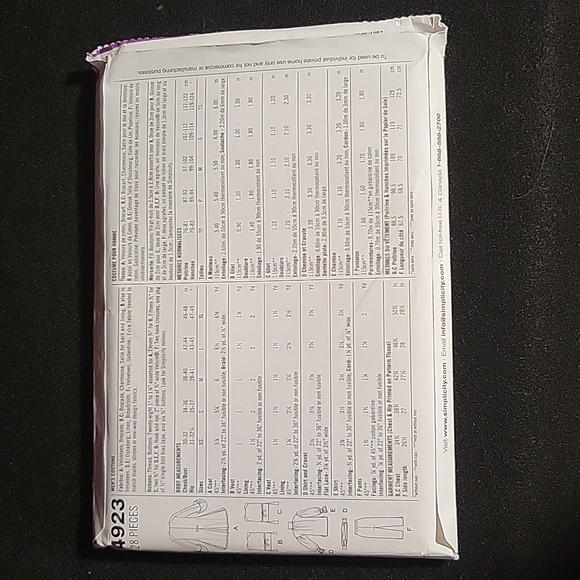 Simplicity: Sewing Pattern Uncut 4923, 0209 - Picture 3 of 4